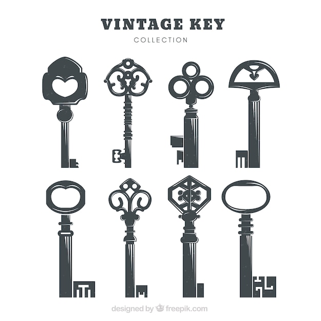 Free Vector | Vintage key collection