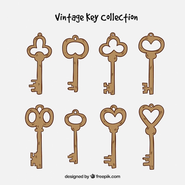 Free Vector | Vintage key collection