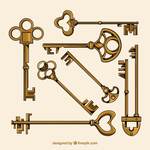 Download Vintage key collection | Free Vector