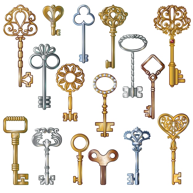 Download Vintage keys set | Free Vector