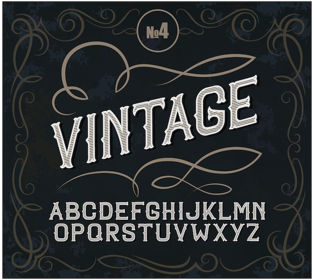 Premium Vector | Vintage label font alcohol label style
