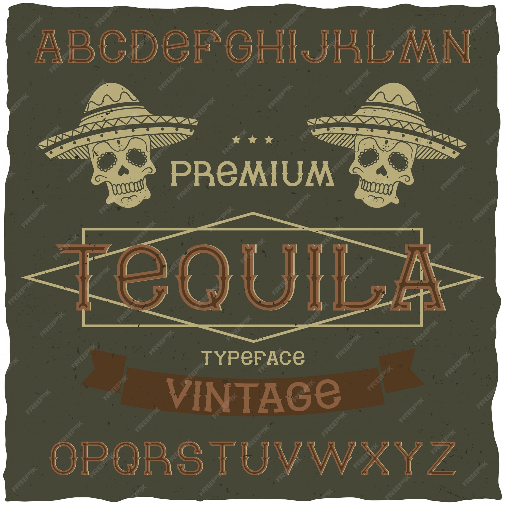 Free Vector | Vintage label font named tequila. good to use in any ...