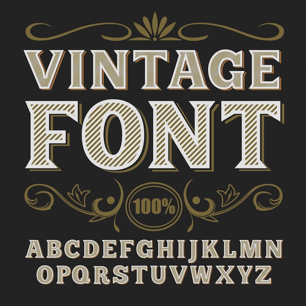 Download Vintage label font Vector | Premium Download
