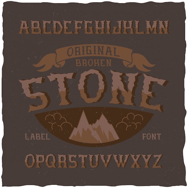 Stoneというヴィンテージラベルタイプフェース ヴィンテージのラベルやロゴに使用するのに適したフォント 無料のベクター Stoneというヴィンテージラベルタイプフェース ヴィンテージのラベルやロゴに使用するのに適したフォント 無料のベクター