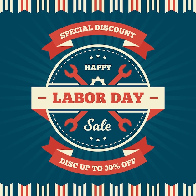 Download Vintage labor day sale | Free Vector