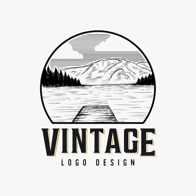 Download Free Vintage Lake Scenery Logo Design Inspiration Premium Vector Use our free logo maker to create a logo and build your brand. Put your logo on business cards, promotional products, or your website for brand visibility.