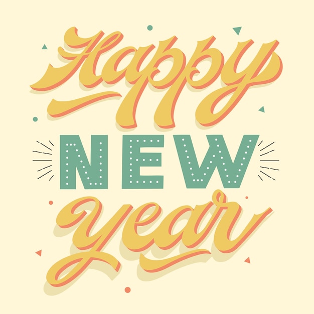 Download Vintage lettering happy new year Vector | Free Download