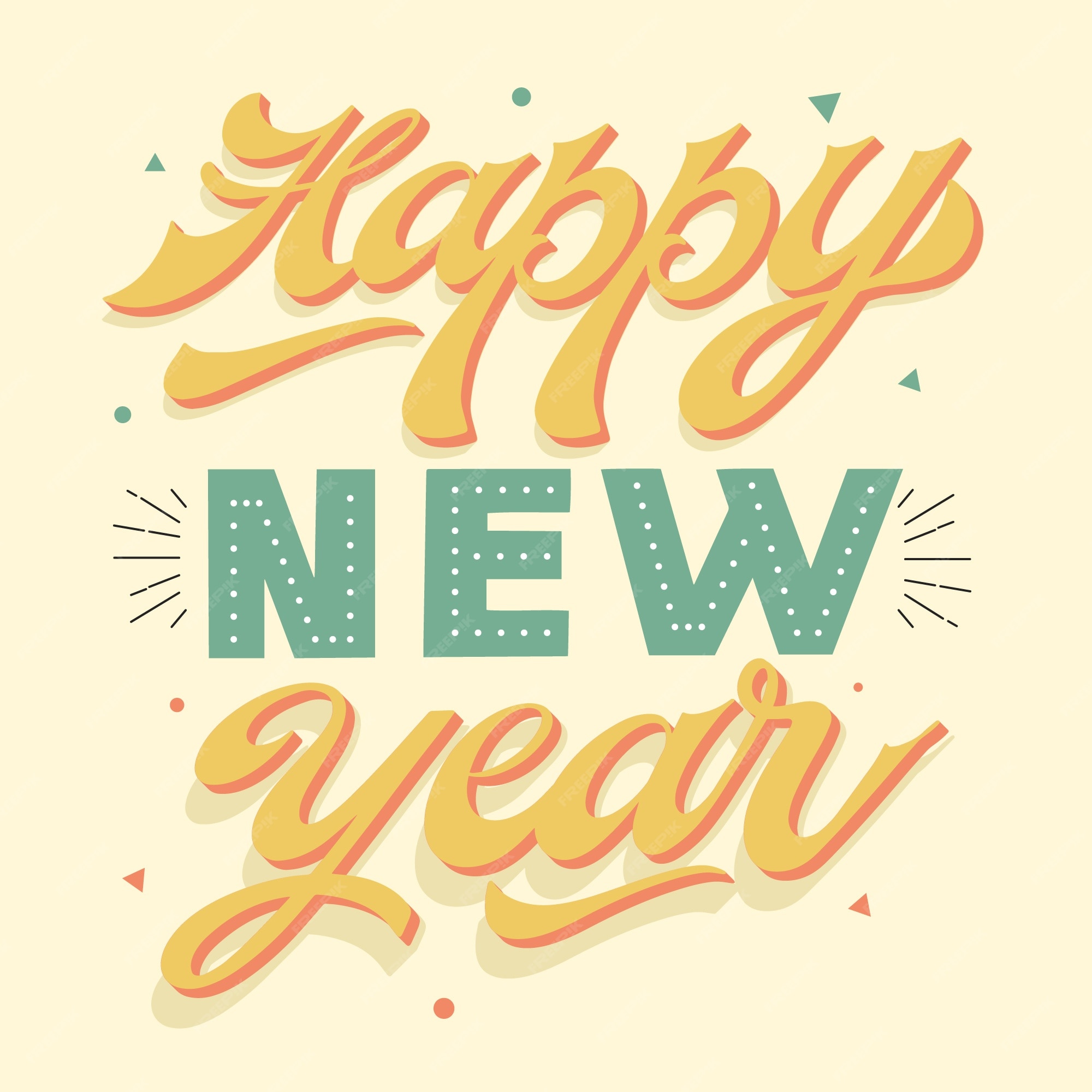 Free Vector | Vintage lettering happy new year