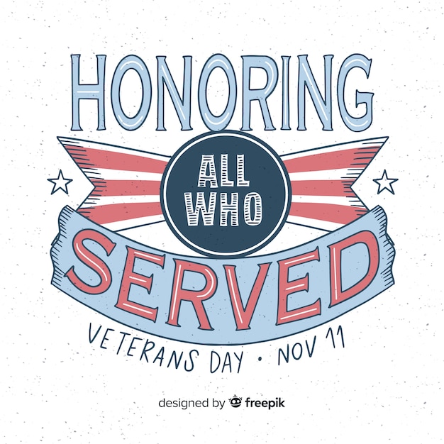 Vintage lettering for veterans day event Vector | Free Download