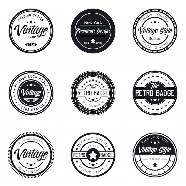 Premium Vector | Vintage logo badge set collection