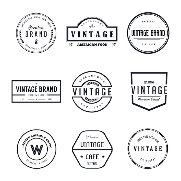 Premium Vector | Vintage logo badge set