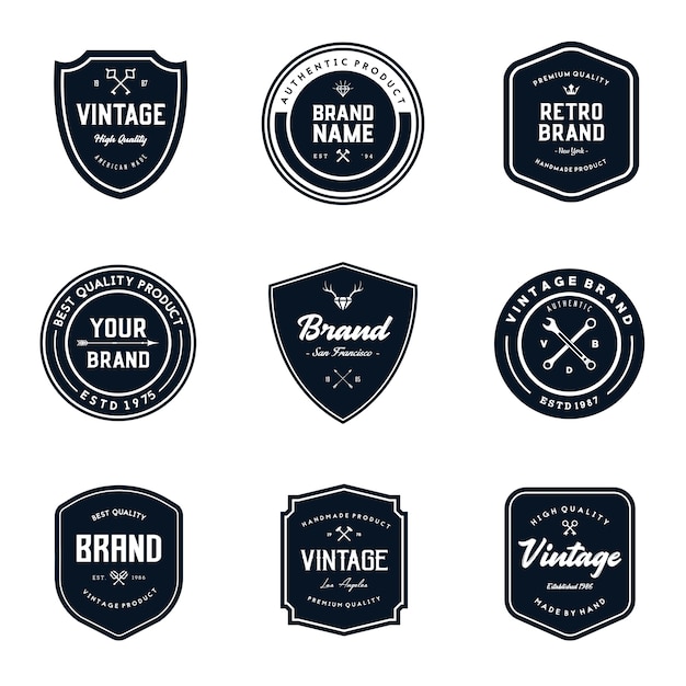 Download Free Vintage Logo Badges Template Set Premium Vector Use our free logo maker to create a logo and build your brand. Put your logo on business cards, promotional products, or your website for brand visibility.