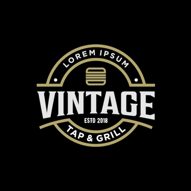 Premium Vector | Vintage logo design for burger