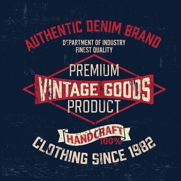 Download Free Vintage Logo Design For T Shirt Printed Premium Vector Use our free logo maker to create a logo and build your brand. Put your logo on business cards, promotional products, or your website for brand visibility.