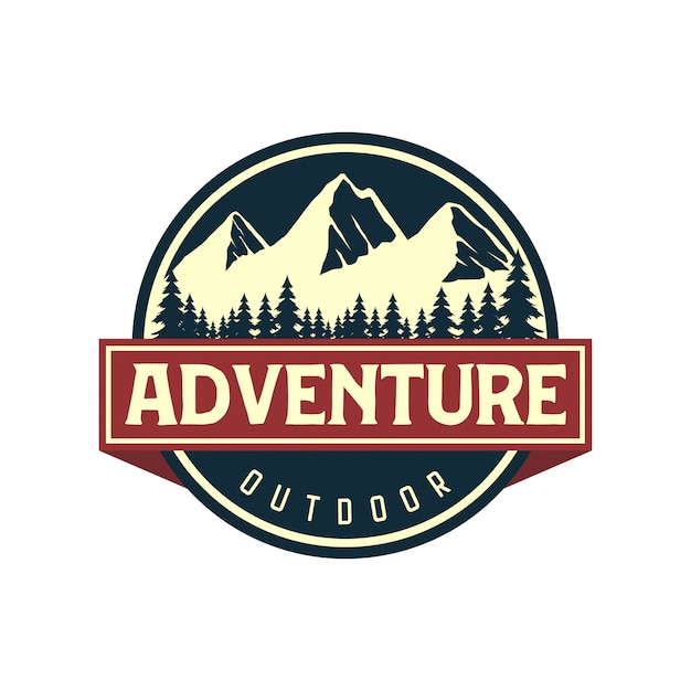 Premium Vector | Vintage logo for outdoor with mountain elements