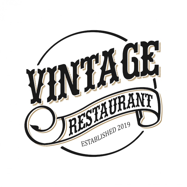 Vintage logo for restaurant food and drink Vector | Premium Download