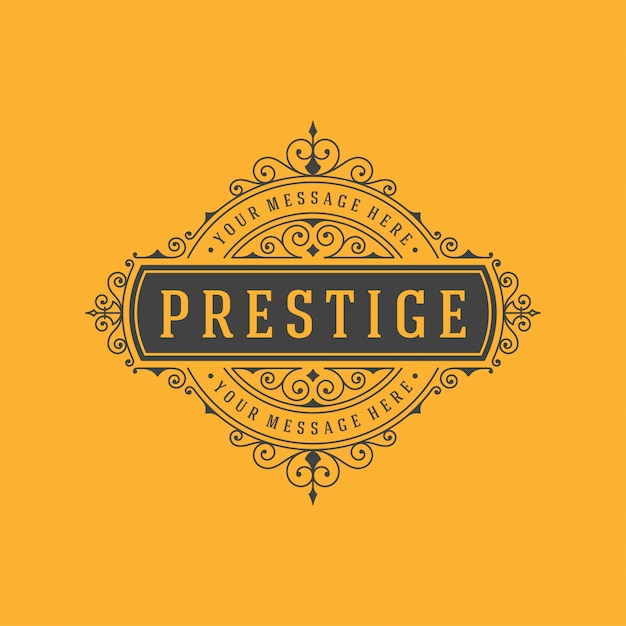 Premium Vector | Vintage logo template elegant flourishes ornaments ...