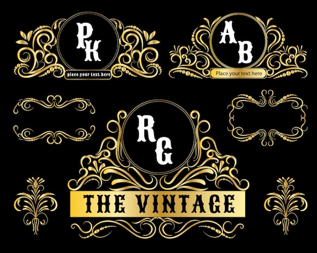 Download Free Vintage Logo Templates Gold Decorative Frame Premium Vector Use our free logo maker to create a logo and build your brand. Put your logo on business cards, promotional products, or your website for brand visibility.