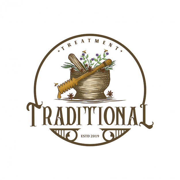 Premium Vector | Vintage logo for traditional medicines