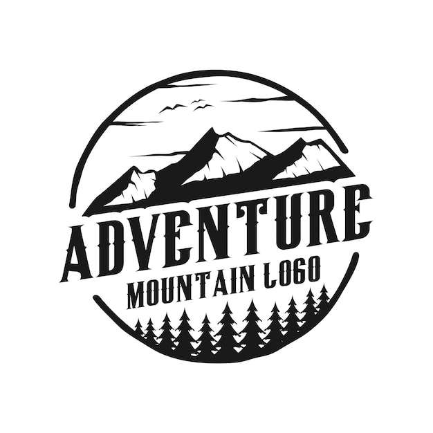 Premium Vector | Vintage logo with outdoor with mountain elements