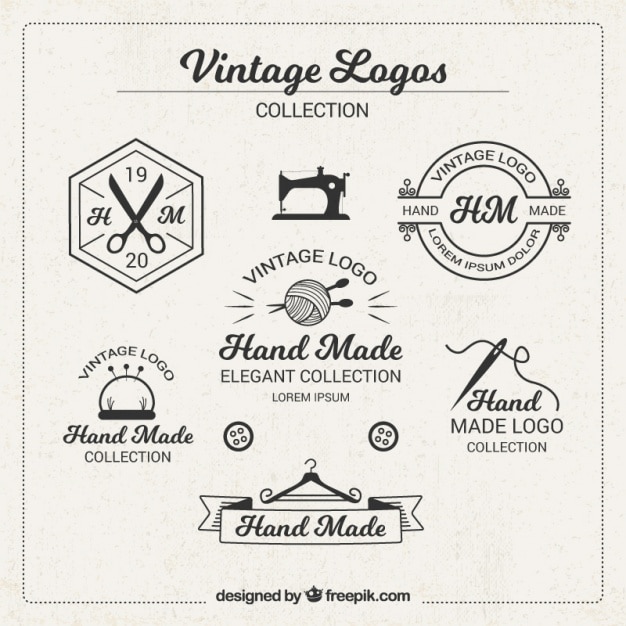 Vintage logos for crafts Vector | Free Download