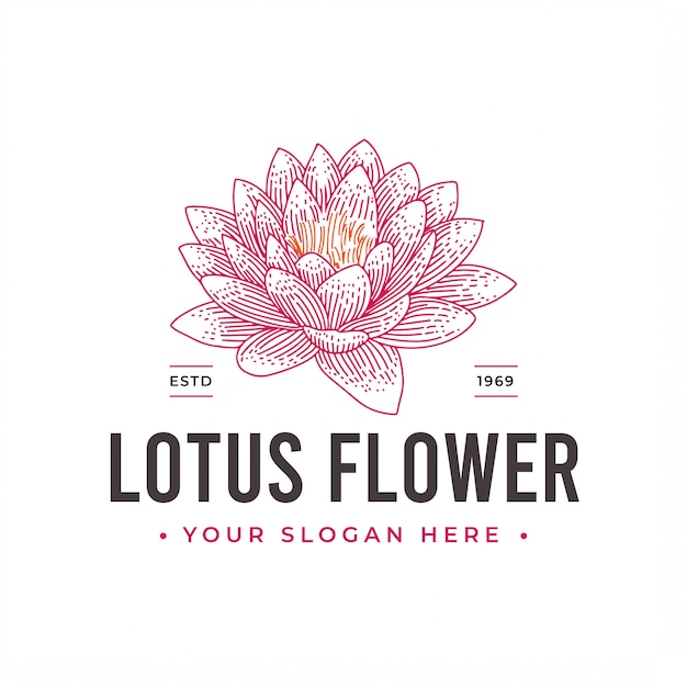 Download Free Vintage Lotus Flower Logo Design Premium Vector Use our free logo maker to create a logo and build your brand. Put your logo on business cards, promotional products, or your website for brand visibility.
