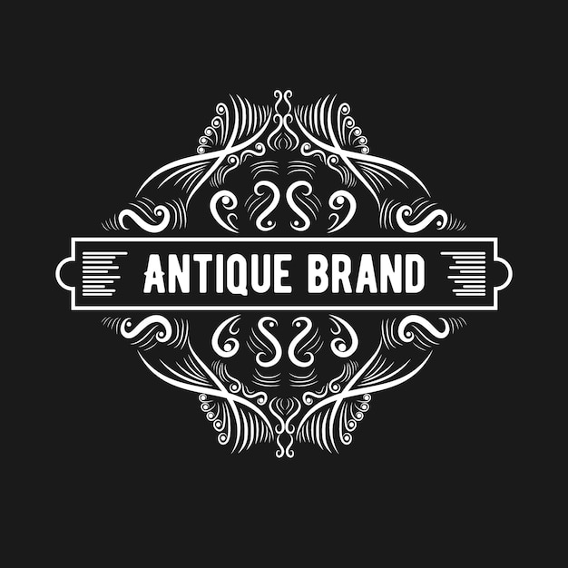 Download Premium Vector | Vintage luxury border western antique logo frame label hand drawn engraving ...