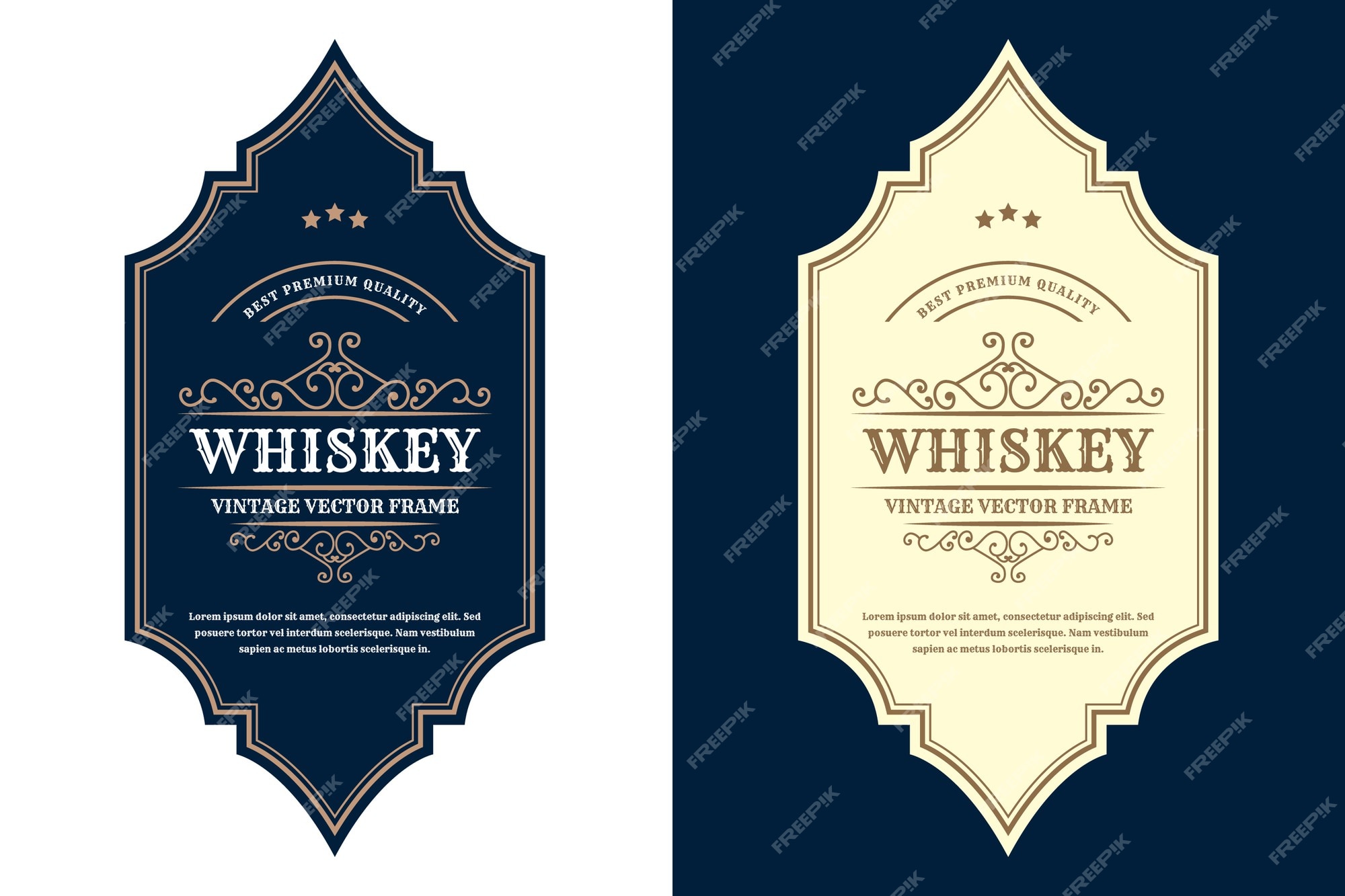 Premium Vector | Vintage luxury frames logo label for beer whiskey ...