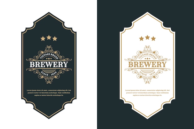 Premium Vector | Vintage luxury frames logo label for beer whiskey