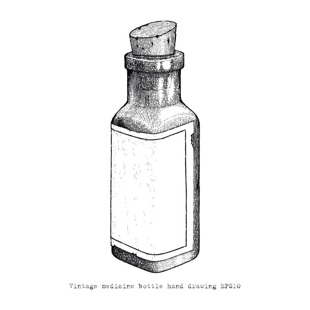 Premium Vector Vintage medicine bottle hand drawing vintage style