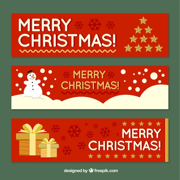 Free Vector | Vintage merry christmas banners