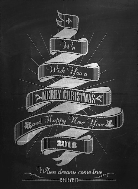 Download Vintage merry christmas and happy new year calligraphic ...