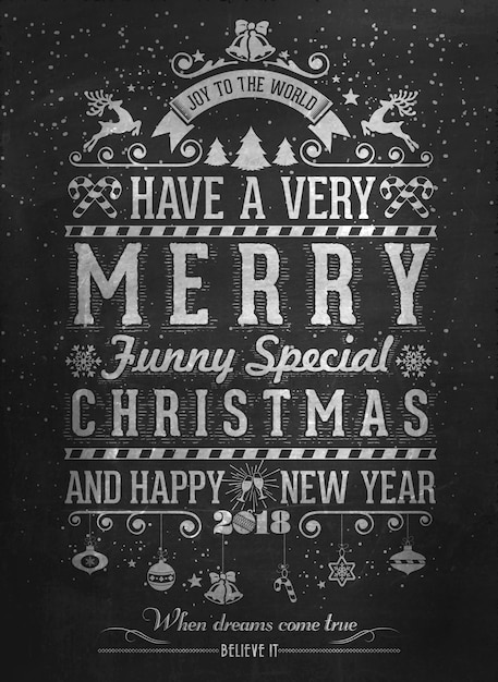 Download Vintage merry christmas and happy new year calligraphic ...