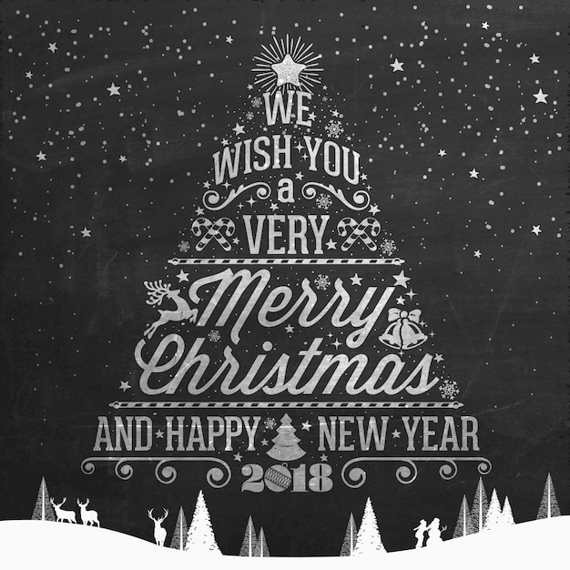 Download Vintage merry christmas and happy new year calligraphic ...