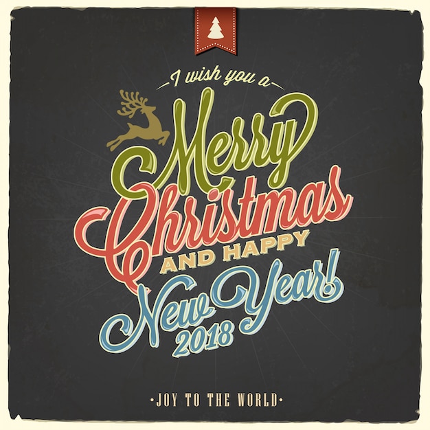 Download Vintage merry christmas and happy new year calligraphic ...