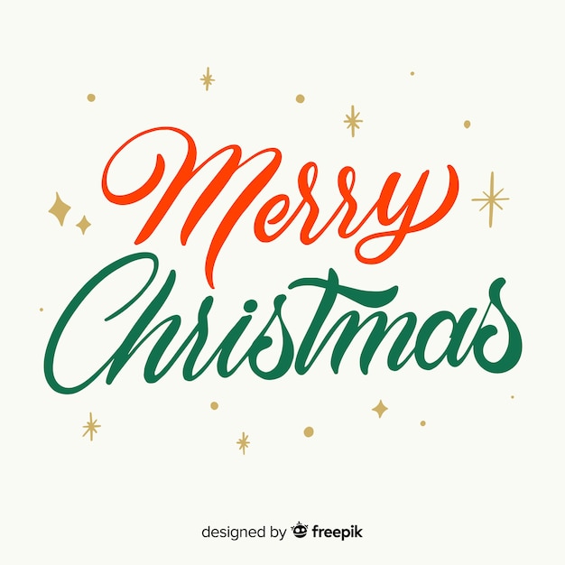 Vintage merry christmas lettering | Free Vector