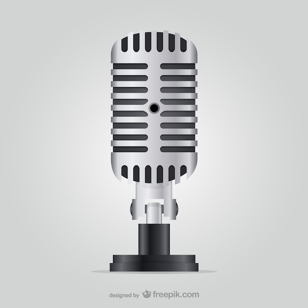 Download Free Vector | Vintage microphone illustration