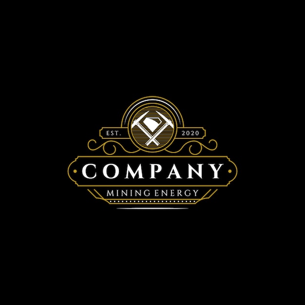 Download Free Vintage Mining Line Art Logo Emblem Premium Vector Use our free logo maker to create a logo and build your brand. Put your logo on business cards, promotional products, or your website for brand visibility.