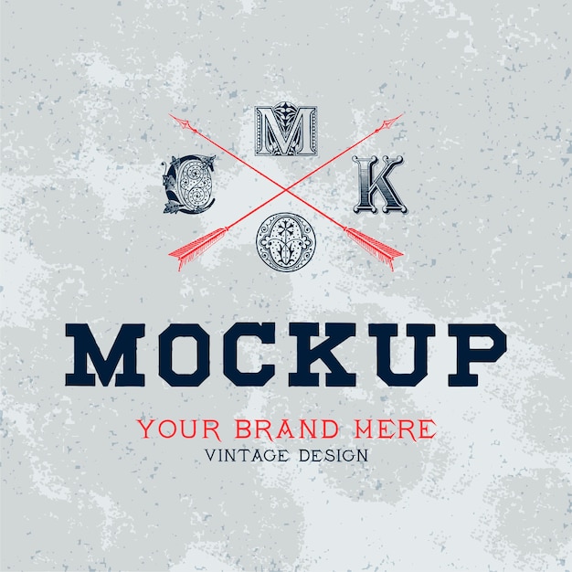 Download Vintage mockup logo design vector | Free Vector