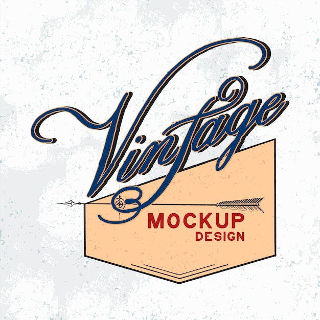 Download Free Vector | Vintage mockup logo design vector
