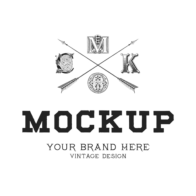 Vintage mockup logo design vector | Free Vector