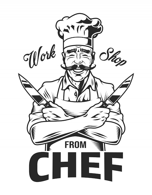 Premium Vector | Vintage monochrome cooking