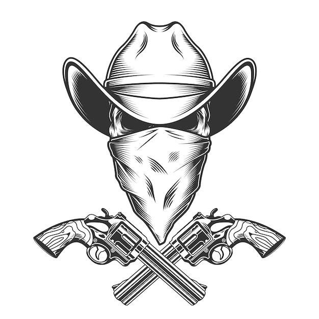 Download Free Download This Free Vector Vintage Monochrome Cowboy Skull Use our free logo maker to create a logo and build your brand. Put your logo on business cards, promotional products, or your website for brand visibility.