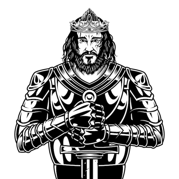 Download Free Download Free Vintage Monochrome Medieval Warrior With Sword Use our free logo maker to create a logo and build your brand. Put your logo on business cards, promotional products, or your website for brand visibility.
