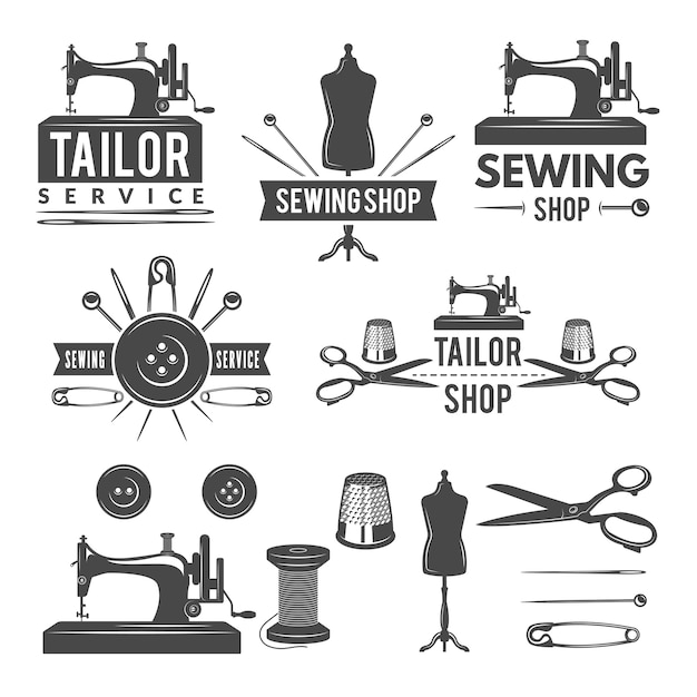 Download Free Vintage Monochrome Pictures And Labels For Tailor Shop Logos For Use our free logo maker to create a logo and build your brand. Put your logo on business cards, promotional products, or your website for brand visibility.