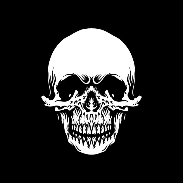 Premium Vector | Vintage monochrome skull