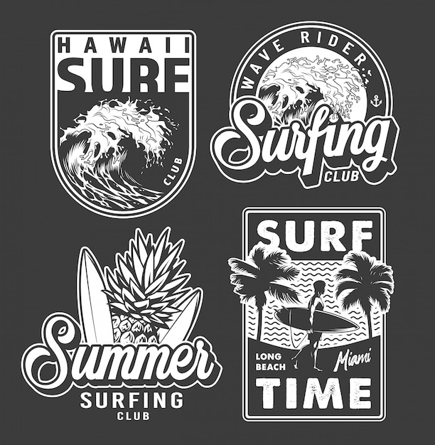 Download Free Vintage Monochrome Surfing Club Labels Free Vector Use our free logo maker to create a logo and build your brand. Put your logo on business cards, promotional products, or your website for brand visibility.