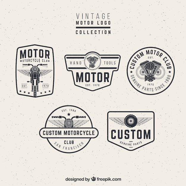 Download Free Vintage Motor Logos Free Vector Use our free logo maker to create a logo and build your brand. Put your logo on business cards, promotional products, or your website for brand visibility.