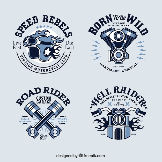 Vintage motorcycle logo collection