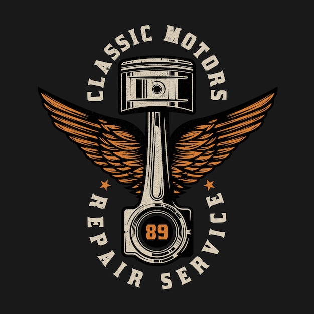 Premium Vector Vintage Motorcycle Repair Logo